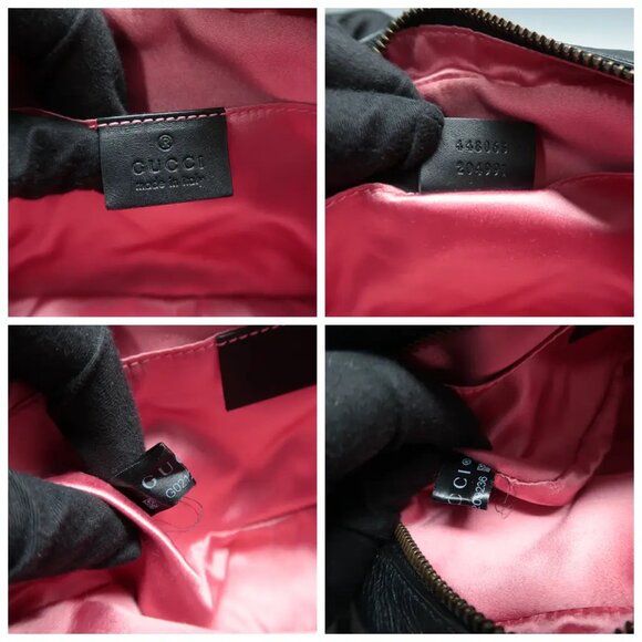 100% Authentic GUCCI Black&White Leather Shoulder Bag 796-102824 - Picture 11 of 12